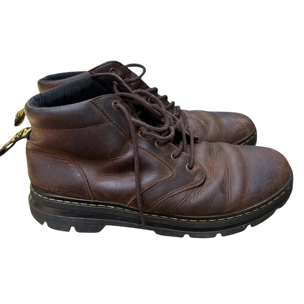 Dr Martens Mens 12 Bonny Chukka Boots Brown Leather Lace Up‎ Ankle Work Shoes